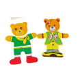 Hot Sale Two Bear Dress Puzzle Box Toy Educacional de madeira DIY Beads Child Games for Kids